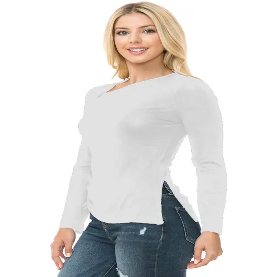 Womens Knit Long Sleeve TOP | RADYAN&reg; Rust {8}