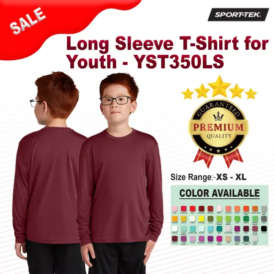 Sport-Tek&reg; Crew Neck Long Sleeve T-Shirt for Youth True navy {2}