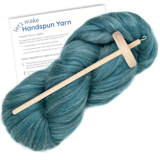 LEARN TO SPIN - Beginner's Spinning Kit with Drop Spindle and Merino/Silk Pencil Roving. Choose your color. Great gift idea Hydrangea {1}