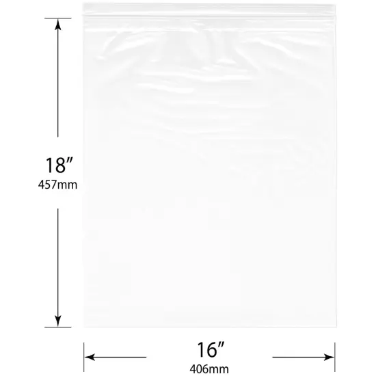 Plymor 16" x 18", 2 Mil Zipper Reclosable Plastic Bags {3}