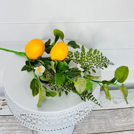 24" Artificial Mixed Greenery Lemon Spray - Fresh and Vibrant Accent-EC8265 {3}