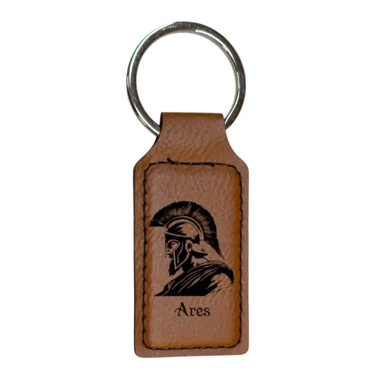 Keychain - Rectangle - Ares - Leather Pink/Black {1}