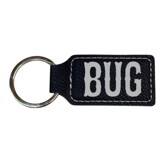 Keychain - Rectangle - Bug - Leather Rustic/Gold {3}