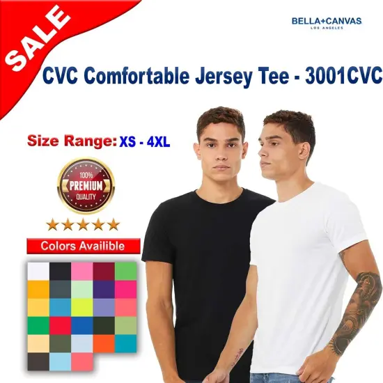 BELLA + CANVAS&reg; CVC Comfortable Crewneck Short Sleeve Jersey Tee Solid white blend {2}