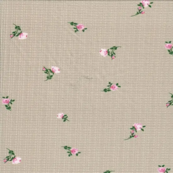 1 Yard Polyester Rayon Spandex 190 GSM Pointelle Ditsy Rib Print Fabric Soft 58/60" Width ROSE DUSTY {4}