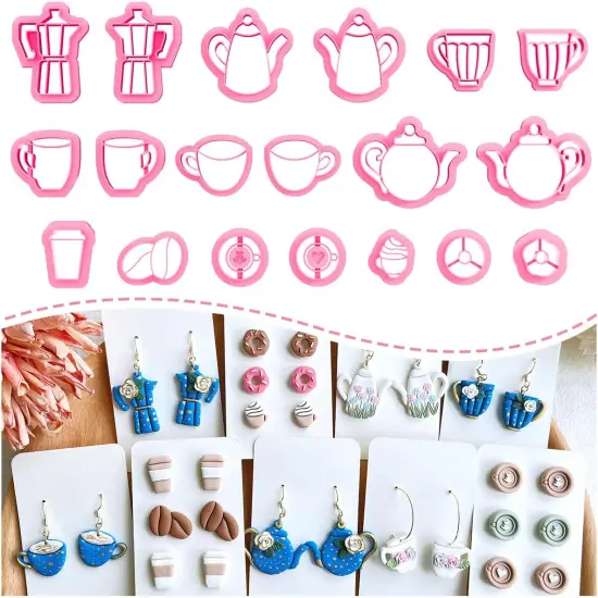 Coffee Polymer Clay Cutters, 19 Shapes Afternoon Tea Clay Cutter {1}
