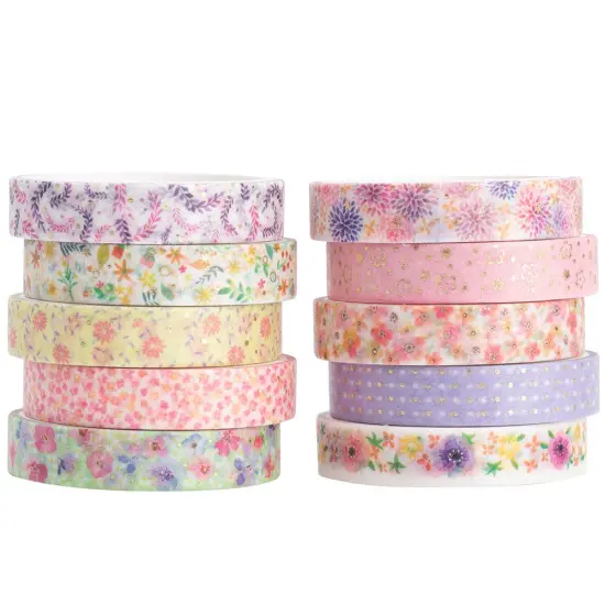 10 Rolls Sparkling Washi Tape - (Beautiful Flowers) {2}