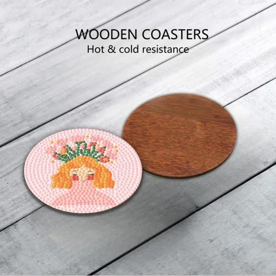 6 Pcs 5D Diamond Painting Coasters Kits with Holder, Diamond Art Coasters Set for Drinks Coffee Table, Diamond Painting kit for Beginners Adults DIY Art Craft Gifts Home Decors {5}