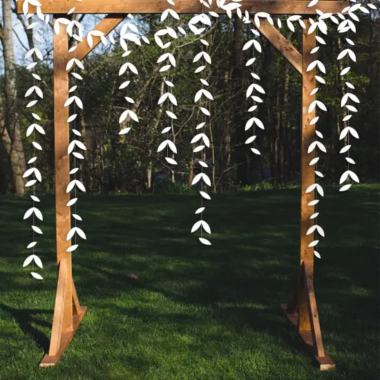 52 Ft White Party Decorations Leaf Garland Kit Paper Hanging White Leaves Streamer Banner for Wedding Engagement Bridal Shower Bachelorette Birthday Baby Shower Showcase Garden Party Decor (4 Packs) {5}