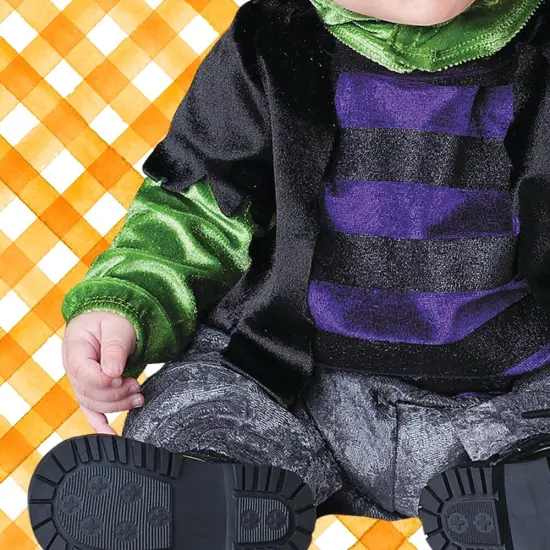 Monster Boo Infant Halloween Costume with Jumpsuit and Hood {4}