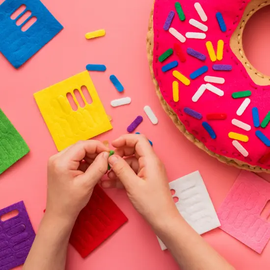 Sew Cute! Felt Pillow Kit-Doughnut {5}