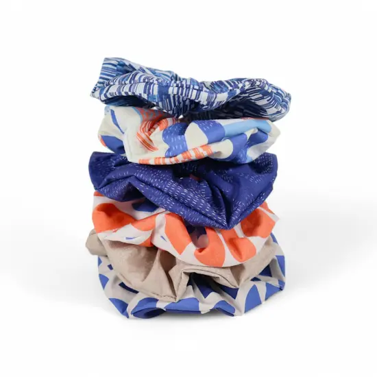 Crosscut Sewing Co.&reg; Scrunchie Sewing Project Kit for Beginners with Fabric, Instructions and Video Mod blue {4}