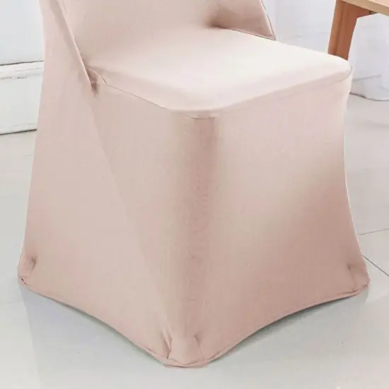 1 Piece Blush Pink or Rose Gold Stretch Spandex Chair Cover for Elegant Folding Seating {5}