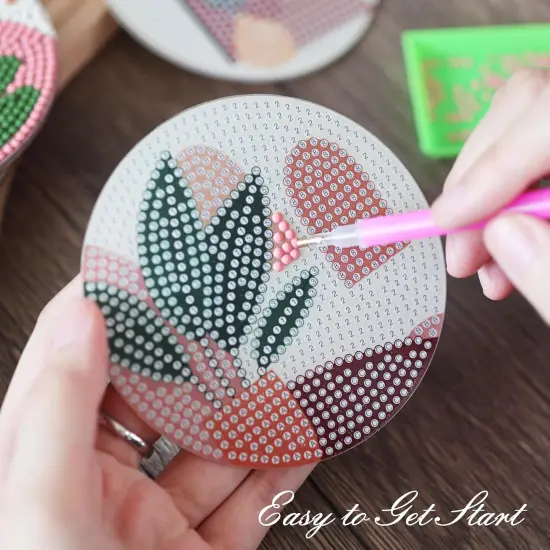 6 Pcs Diamond Painting Coasters Kit {2}