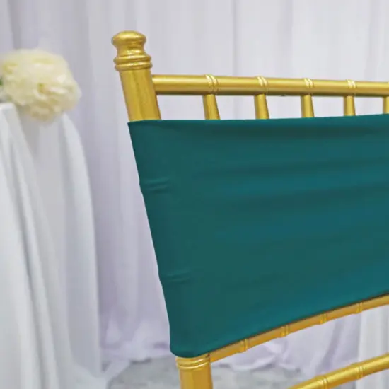 10 Pieces Stretch Fit Oasis Spandex Chair Bands for Banquet Chairs 7 x 13 Inches {5}