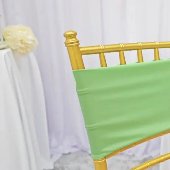 10 Pieces Soft Mint Green Stretch Spandex Chair Bands 7 x 13 Inches {5}