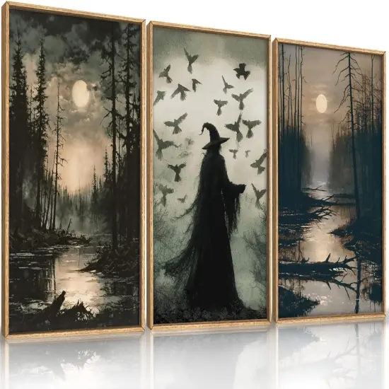 Vintage Witch in Dark Forest {1}