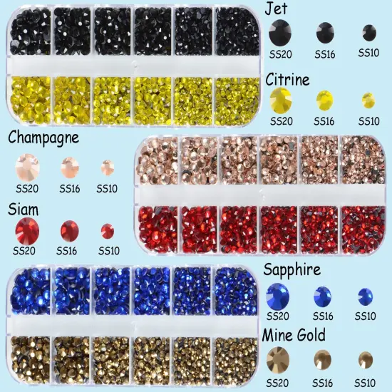 4500pcs+ Flatback Glass Hotfix Iron On Rhinestones Crystal for DIY Making with 1 Tweezer & 1 Picking Pen for Shoe, Cloth, Face Art, Bag, Manicure(3-Sizes,6-Colors, Multi-Color Series#1) {6}