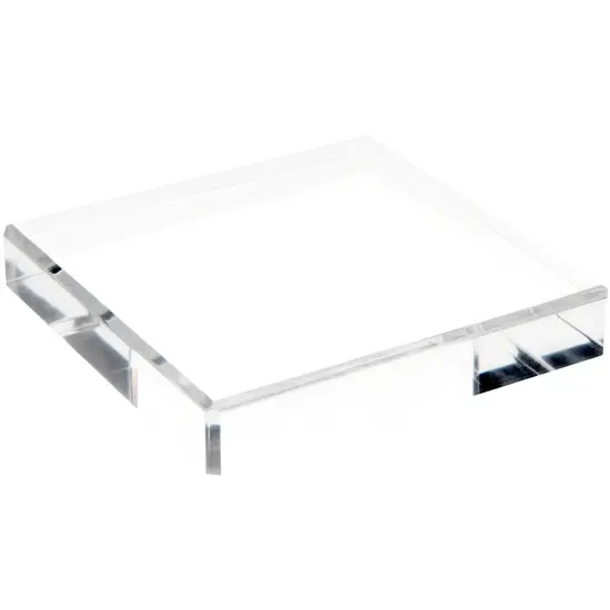 Plymor Clear Polished Acrylic Square Beveled Display Base, 6" W x 6" D x 1" H {1}