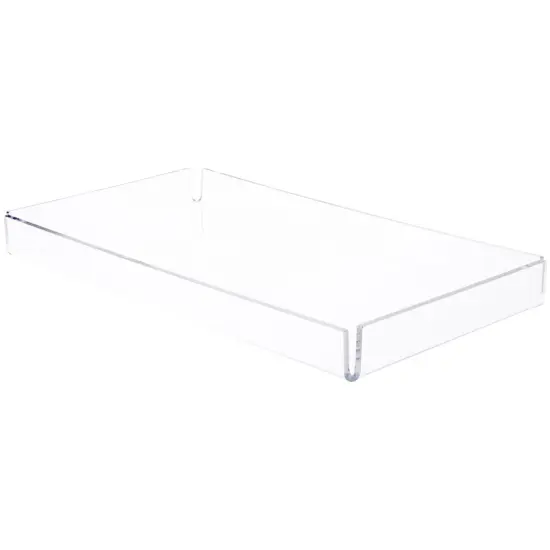 Plymor Clear Acrylic Open Corner Merchandise Display Tray, 8.25" W x 15.25" D x 1.25" H {1}