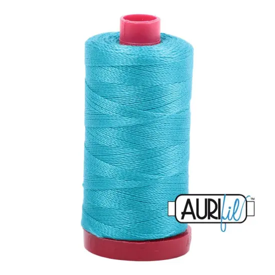 2810 Turquoise Aurifil Cotton 12 WT Large Spool {1}