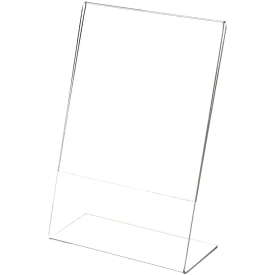 Plymor Clear Acrylic Sign Display / Literature Holder (Angled), 6" W x 9" H {1}