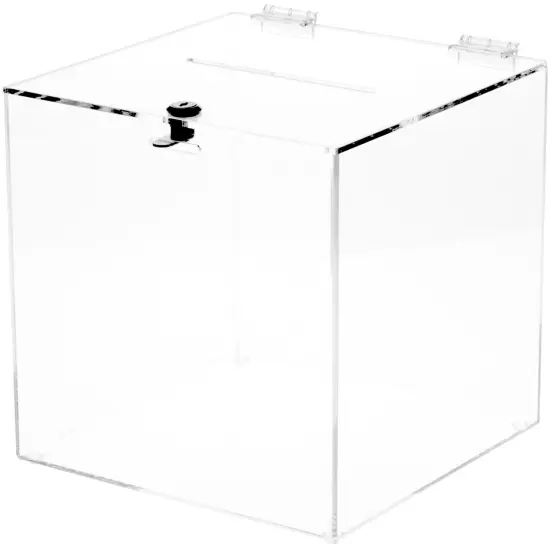 Plymor Clear Acrylic Locking Ballot / Collection / Donation Box {1}