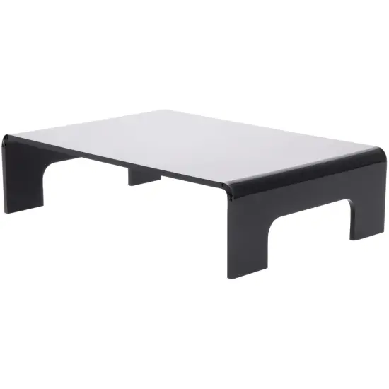 Plymor Black Acrylic Display Riser with Tray Handles, 3" H x 12" W x 8" D (3/16" thick) {1}