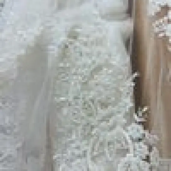 1 Yard White Beaded & Corded Bridal Lace Fabric, Embroidered Polyester Net Mesh, 54" Wide Silver {5}