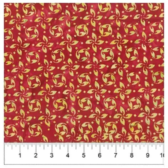 Banyan 83024-25 - DECK THE HALLS STAR GRID - Dark Red 45" Fabric Per Yard {1}