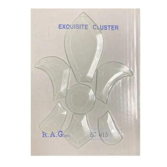 6-1/2" x 8-7/8" Exquisite Clear Glass Fleur D'Lis Bevel Cluster EC615 {3}