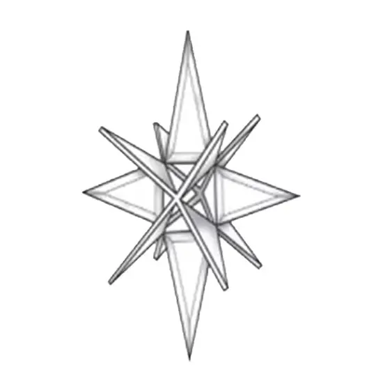 5" x 6-3/4" Exquisite Clear Glass 3-D Open Star Bevel Cluster EC341 {1}