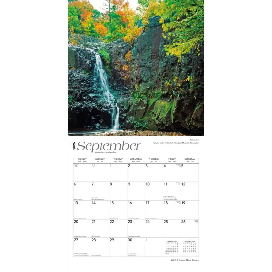 New Jersey Wild & Scenic | 2026 12 x 24 Inch (Hanging) Monthly Square Wall Calendar | Plastic-Free {4}