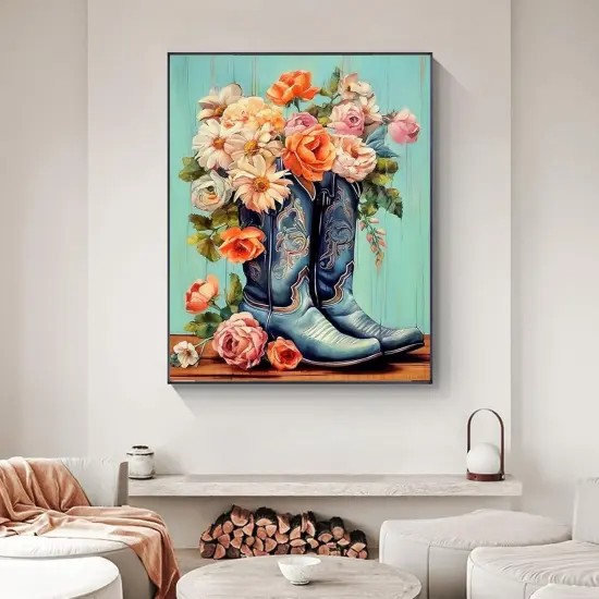 Cowboy Boots Paint by Numbers Kit for Adults Beginner {2}