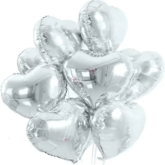 [10 Pack] Heart Shape Foil Balloons, 18" Mylar Balloons Aluminum Foil Decorations {1}