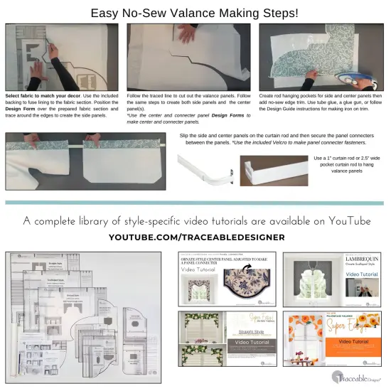 Multi-Style Lambrequin Cornice Valance Kit Make Custom Window Treatments Without Sewing {6}