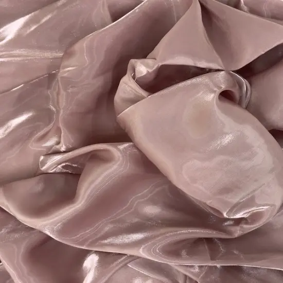 1 Yard Crystalized Reflective Liquid Faux Silk Chiffon Fabric for Bridal Gowns Evening Wear and Decor 59/60 Inches Width Mauve Pink {1}