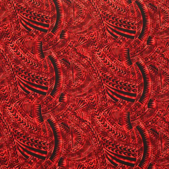 1 Yard Traditional Polynesian Tattoo Design Rayon Poplin Fabric 36" L x 45" W Brown {4}