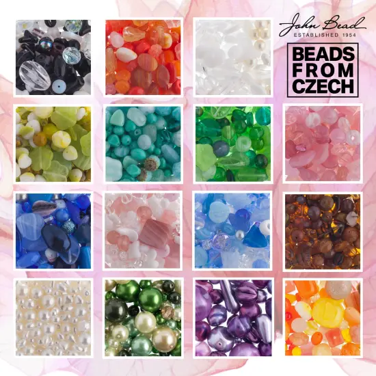 John Bead Mixed Czech Glass Beads Vial, 100g Emerald Isles {5}