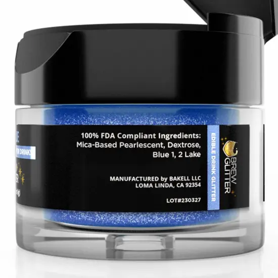 Brew Glitter - Sky Blue Edible Drink Glitter (4g, x1 Flip-Cap Jar) for Beer, Cocktails and Beverages {6}