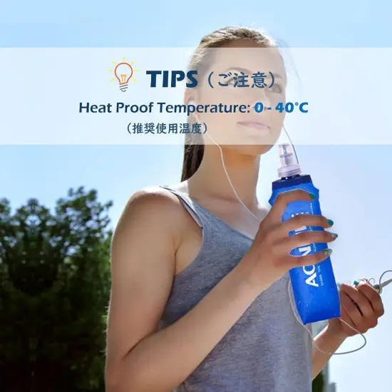 Pack of 2 Soft Folding Water Bottles (500ml/16.9oz) {5}