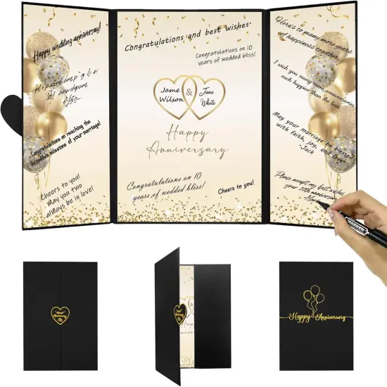 Black Gold Happy Anniversary Party Decorations {1}