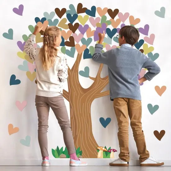 Boho Classroom Tree Bulletin Board Set with Heart Cutouts {4}
