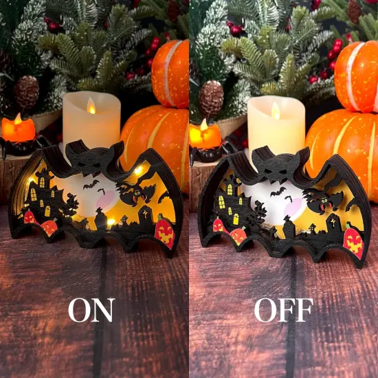 Halloween Wooden Lighted Table Decoration {2}