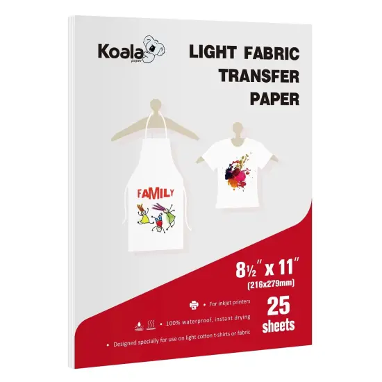 Koala Printable Inkjet Heat Transfer Paper Iron-on for Light T-shirt 25 Sheets {1}