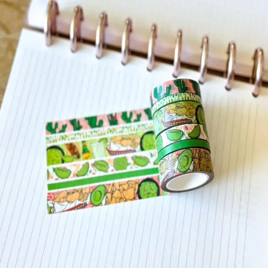 Cinco De Mayo Taco Night Mexican Vacation Chips & Salsa Washi Tape Set May 2025 - W132 {3}
