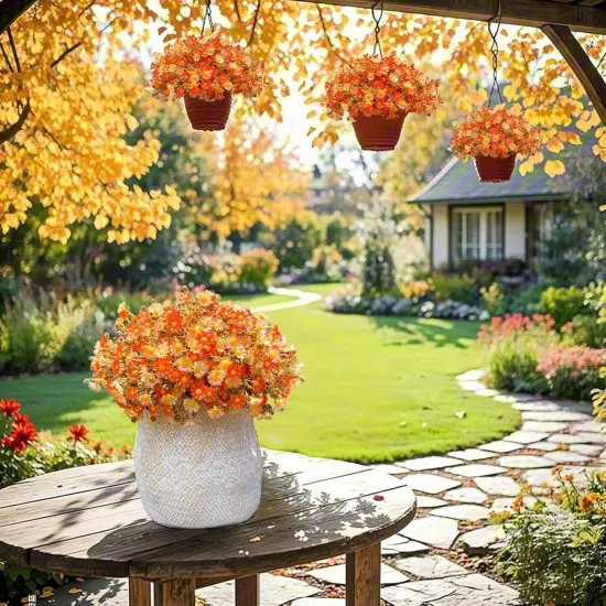 12 Bundles UV Resistant Artificial Fall Flowers {5}