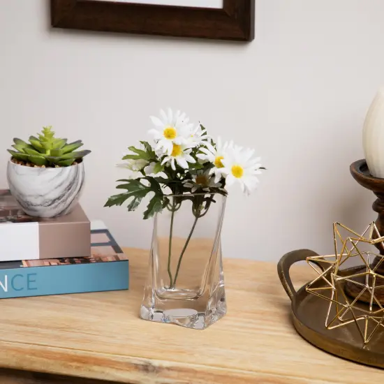 Northlight Twisted Glass Dual Purpose Candle Holder Vase - 5.75" Clear {1}