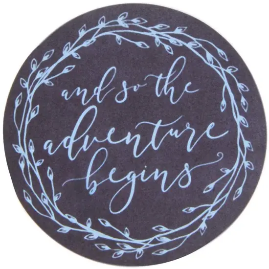 Pipilo Press And So the Adventure Begins Sticker Roll - 1.5 Inch Decorative Stickers for Scrapbooking, Journals, Cards, Crafts – 500-Pack Roll of Craft Stickers for DIY Projects Black {5}