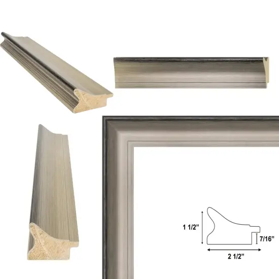 Wide Scoop Brushed Silver Picture Frame 12x14 frame {5}